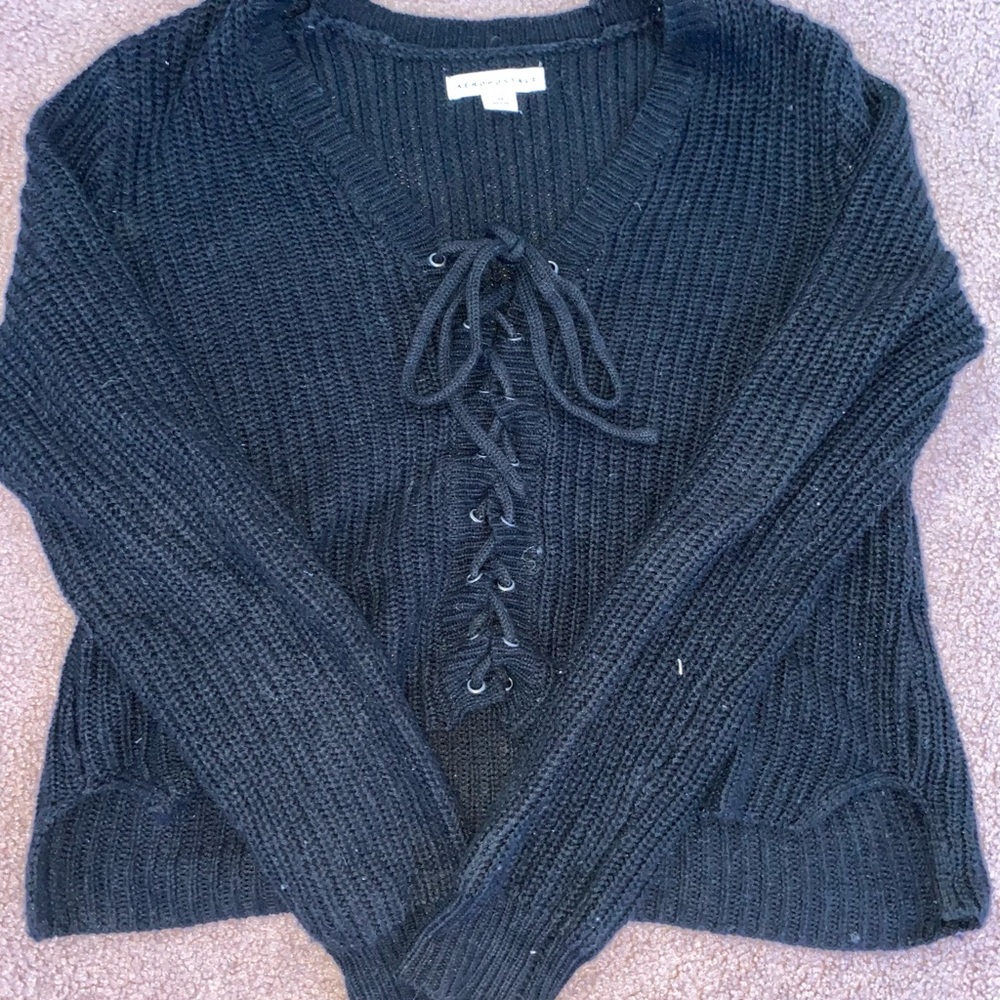 Black knit sweater